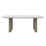 Signature Collection Duo Grey Oiled Oak 6 Seater Table with Monte Bianco Sintered Stone Top