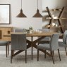 Premier Collection Kristen Oak & Light Weathered Oak 6 Seater Table