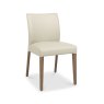 Premier Collection Kristen Oak & Light Weathered Oak Upholstered Chair - Ivory Bonded Leather (Pair)
