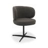 Gallery Collection Marcel - 360° Swivel Chair in a Brown Boucle Fabric with Black Legs (Pair)
