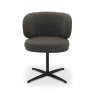 Gallery Collection Marcel - 360° Swivel Chair in a Brown Boucle Fabric with Black Legs (Pair)