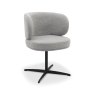 Gallery Collection Marcel - 360° Swivel Chair in a Grey Boucle Fabric with Black Legs (Pair)