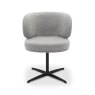 Gallery Collection Marcel - 360° Swivel Chair in a Grey Boucle Fabric with Black Legs (Pair)