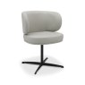 Gallery Collection Marcel - 360° Swivel Chair in a Light Grey Faux Leather with Black Legs (Pair)