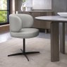 Gallery Collection Marcel - 360° Swivel Chair in a Light Grey Faux Leather with Black Legs (Pair)