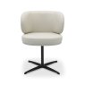 Gallery Collection Marcel - 360° Swivel Chair in a Ivory Faux Leather with Black Legs (Pair)