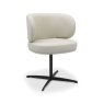 Gallery Collection Marcel - 360° Swivel Chair in a Ivory Faux Leather with Black Legs (Pair)