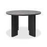 Gallery Collection Carmen Gloss Grey Sintered Stone 4 Seater Dining Table with Black Oak Veneer Legs