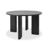 Gallery Collection Carmen Gloss Grey Sintered Stone 4 Seater Dining Table with Black Oak Veneer Legs