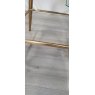 Gallery Collection Cezanne - Dark Grey Faux Leather Bar Stools with Gold Legs (Pair) - Grade A3 - Ref #0988