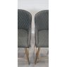 Gallery Collection Cezanne - Dark Grey Faux Leather Bar Stools with Gold Legs (Pair) - Grade A3 - Ref #0988