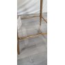 Gallery Collection Cezanne - Dark Grey Faux Leather Bar Stools with Gold Legs (Pair) - Grade A3 - Ref #0988