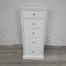 Premier Collection Ashby White 5 Drawer Tall Chest - Grade A3 - Ref #0991