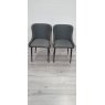 Gallery Collection Cezanne - Dark Grey Faux Leather Chairs with Black Legs (Pair) - Grade A2 - Ref #0997