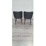 Gallery Collection Cezanne - Dark Grey Faux Leather Chairs with Black Legs (Pair) - Grade A2 - Ref #0997