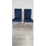 Signature Collection Tivoli Dark Oak Uph Cantilever Chair - Dark Blue Velvet (Pair) - Grade A2 - Ref #1016