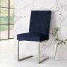 Signature Collection Tivoli Dark Oak Uph Cantilever Chair - Dark Blue Velvet (Pair) - Grade A2 - Ref #1016