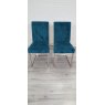 Signature Collection Tivoli Dark Oak Upholstered Cantilever Chair - Sea Green Velvet Fabric (Pair) - Grade A2 - Ref #1017
