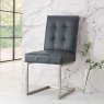 Signature Collection Tivoli Dark Oak Uph Cantilever Chair - Mottled Black Faux Lthr (Single) - Grade A2 - Ref #1019