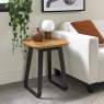 Signature Collection Emerson Rustic Oak & Peppercorn Square Lamp Table - Grade A2 - Ref #1069