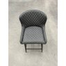 Gallery Collection Cezanne - Dark Grey Faux Leather Bar Stools with Black Legs (Pair) - Grade A2 - Ref #0816-7