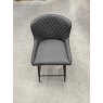 Gallery Collection Cezanne - Dark Grey Faux Leather Bar Stools with Black Legs (Pair) - Grade A2 - Ref #0816-7