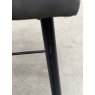Gallery Collection Cezanne - Dark Grey Faux Leather Bar Stools with Black Legs (Pair) - Grade A2 - Ref #0816-7