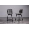Gallery Collection Mondrian - Grey Velvet Fabric Bar Stools with Black Legs (Pair) - Grade A3 - Ref #1101