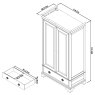 Signature Collection Chantilly White Double Wardrobe - Grade A2 - Ref #1103