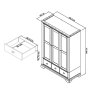 Premier Collection Hampstead Soft Grey & Pale Oak Triple Wardrobe - Grade A3 - Ref #1171