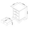Premier Collection Hampstead White 3 Drawer Bedside Table - Grade A2 - Ref #1184