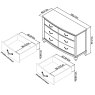 Premier Collection Montreux Grey Washed Oak & Soft Grey 6 Drawer Wide Chest - Grade A3 - Ref #1190