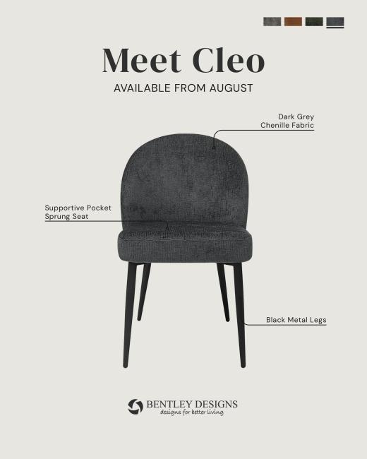 Meet Cleo. Contemporary design meets everyday comfort with soft chenille upholstery and a supportive...