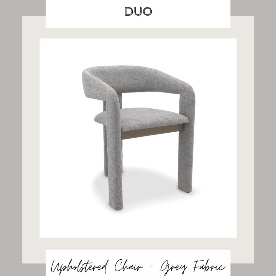 The kind of chair that earns compliments.⁠ ⁠ Fully upholstered in soft grey fabric, the Duo chair...