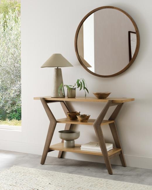 A good hallway sets the tone. ⁠ ⁠ The Kristen console combines natural oak with light weathered o...