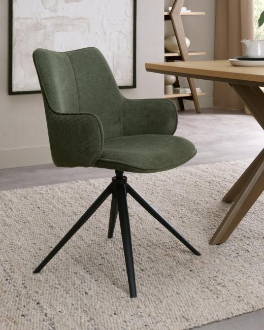 Some chairs invite you to sit. This one invites you to spin.⁠ ⁠ The Rowan swivel chair pairs a so...