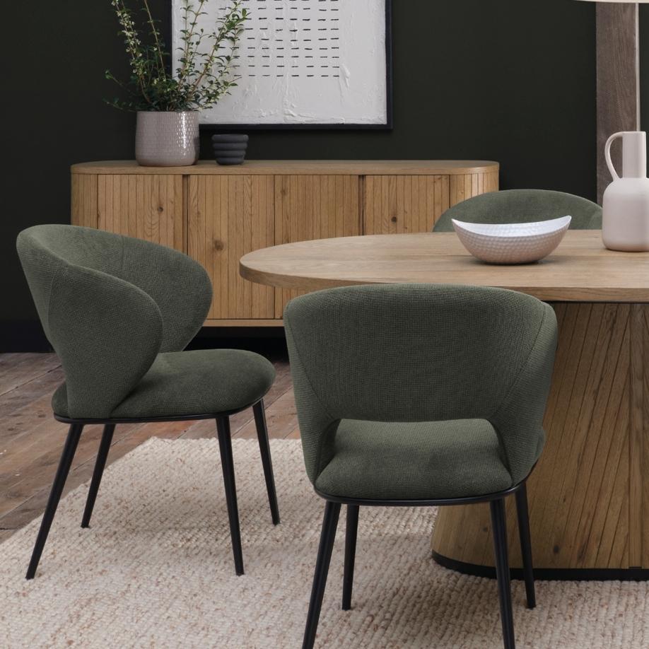 A small colour shift that changes the whole mood. ⁠ ⁠ The Luca dining chair in soft green fabric...
